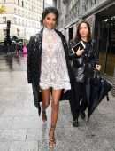 Simone Ashley Leggy at Valentino Fashion Show in Paris