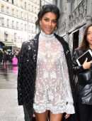 Simone Ashley Leggy at Valentino Fashion Show in Paris