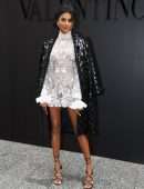 Simone Ashley Leggy at Valentino Fashion Show in Paris