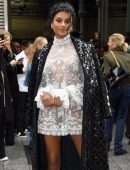 Simone Ashley Leggy at Valentino Fashion Show in Paris