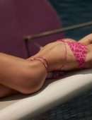 Charly Jordan Photoshoot in Tiny Pink Bikini on a Yacht