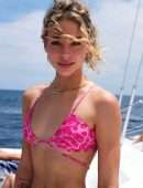 Charly Jordan Photoshoot in Tiny Pink Bikini on a Yacht