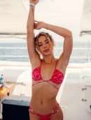 Charly Jordan Photoshoot in Tiny Pink Bikini on a Yacht