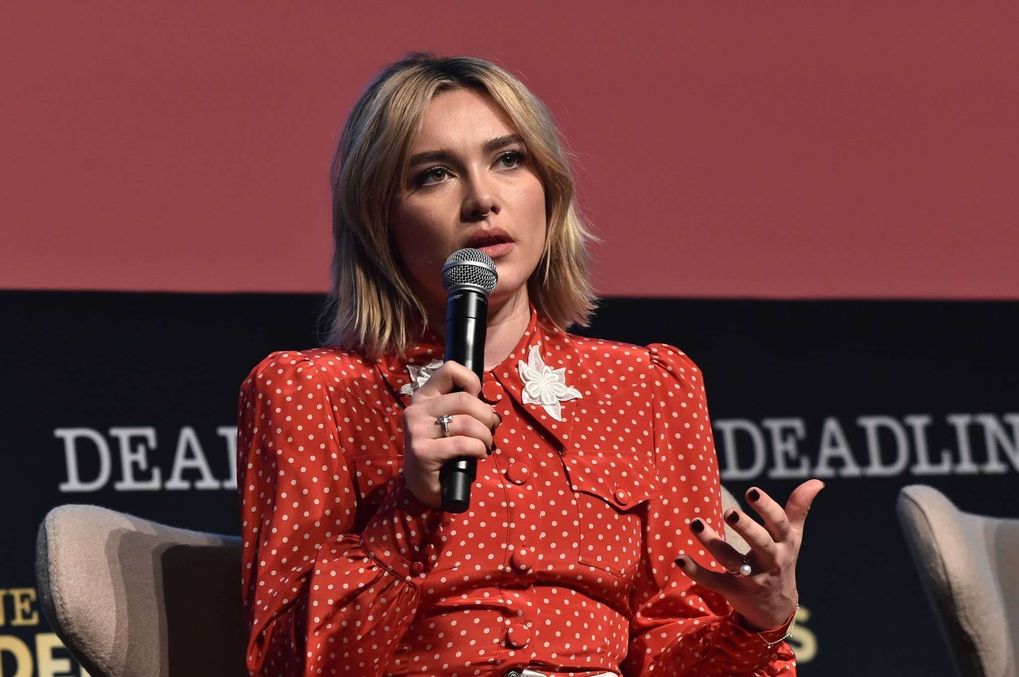 Florence Pugh Leggy, Speaking during Contenders Film: Los Angeles in LA