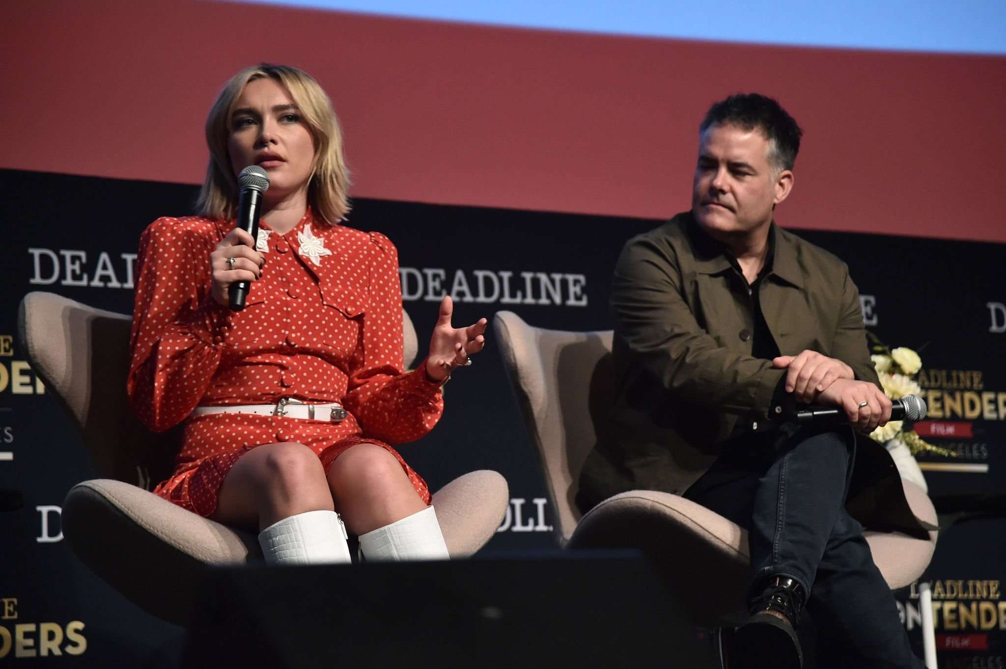 Florence Pugh Leggy, Speaking during Contenders Film: Los Angeles in LA