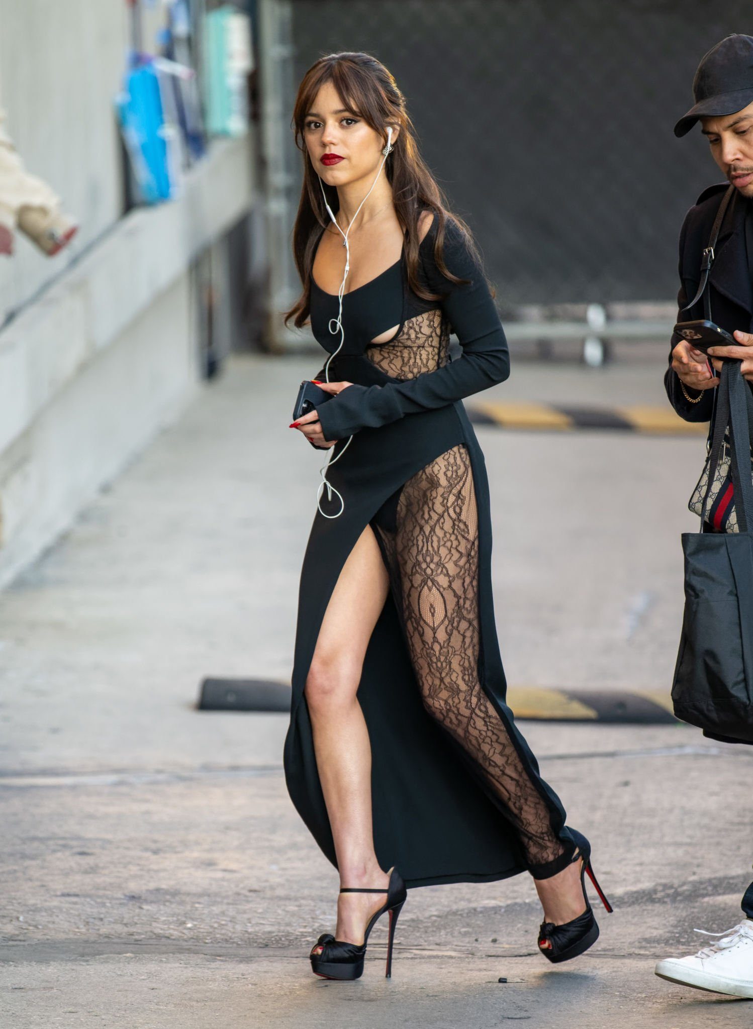 Jenna Ortega Upskirt at Jimmy Kimmel Live! in Hollywood