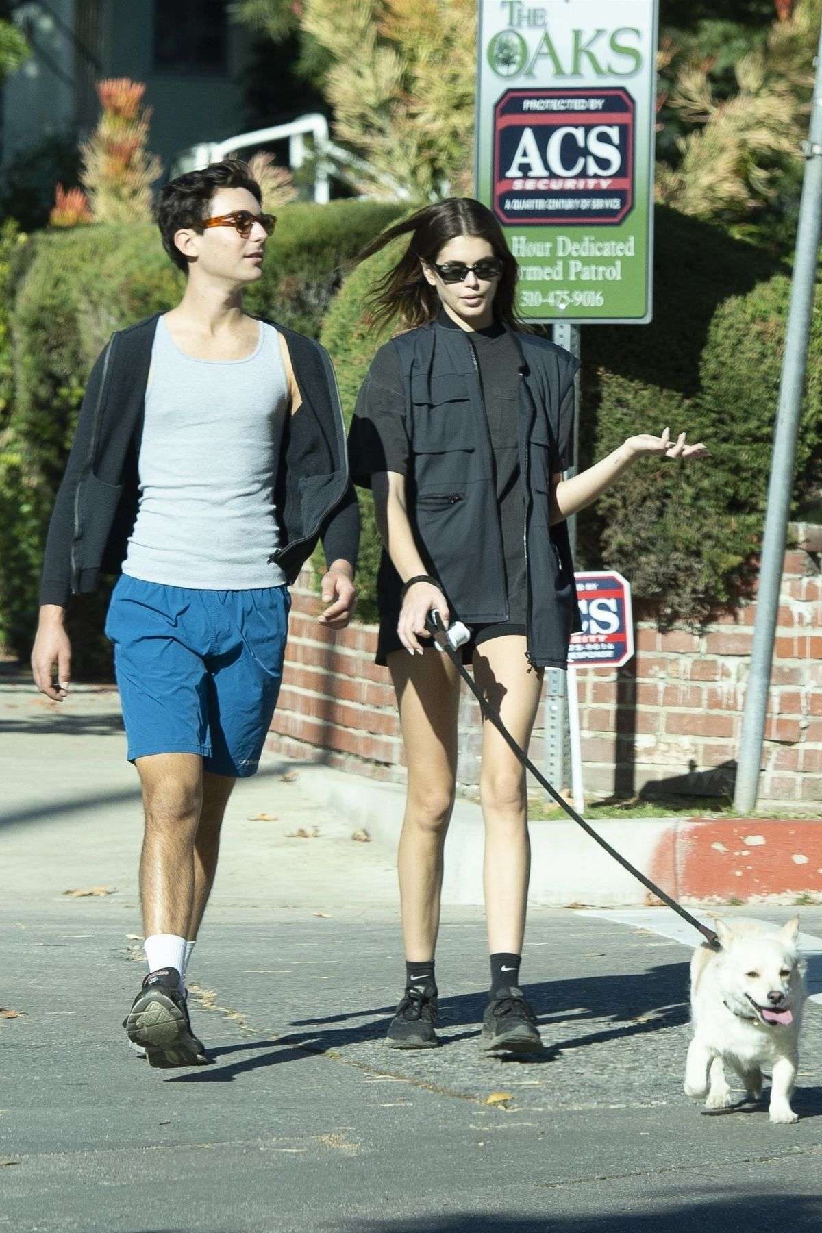 Kaia Gerber Leggy, Out with Her Dog and a Friend in Los Angeles