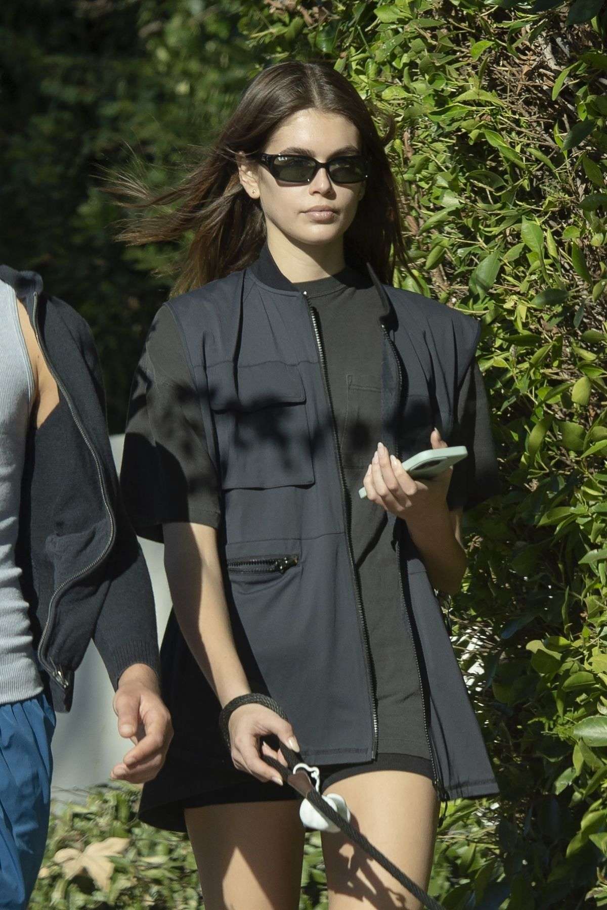 Kaia Gerber Leggy, Out with Her Dog and a Friend in Los Angeles