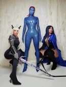 Kim Kardashian Dressed as Mystique for Halloween