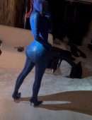 Kim Kardashian Dressed as Mystique for Halloween