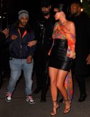 Kylie Jenner Leggy in Short Skirt at Carbone in New York City