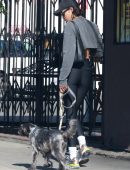 Laura Harrier - Black Tights having Coffee in Los Angeles