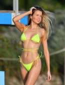 Louisa Warwick in a Yellow Bikini in Miami