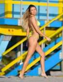 Louisa Warwick in a Yellow Bikini in Miami