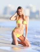 Louisa Warwick in a Yellow Bikini in Miami