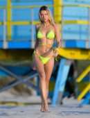 Louisa Warwick in a Yellow Bikini in Miami