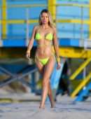 Louisa Warwick in a Yellow Bikini in Miami