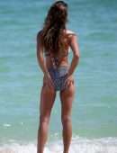 Nina Agdal in Bikini on the Beach in Miami