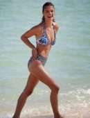 Nina Agdal in Bikini on the Beach in Miami