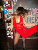 Addison Rae Gorgeous in Red Dress Photoshoot