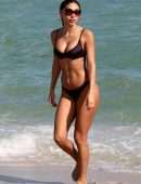 Chantel Jeffries Booty in Mehroon Bikini at Beach in Miami