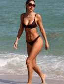Chantel Jeffries Booty in Mehroon Bikini at Beach in Miami
