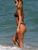 Chantel Jeffries Booty in Mehroon Bikini at Beach in Miami