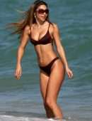 Chantel Jeffries Booty in Mehroon Bikini at Beach in Miami