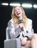 Chloe Moretz Leggy in Silver Jacket at CCXP 22 in Sao Paulo