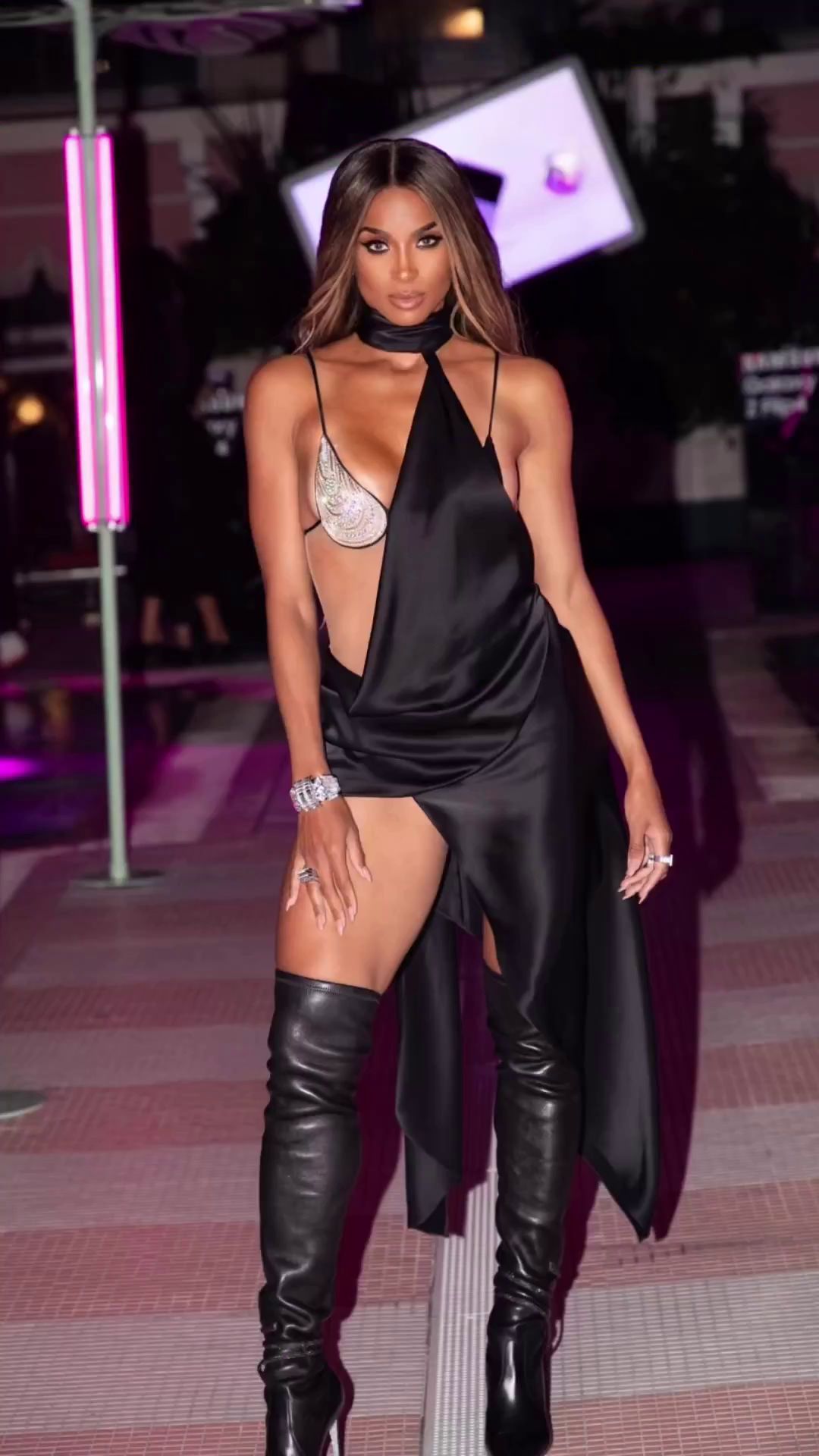 Ciara Cleavage at BMW Event in Art Basel in Miami Beach