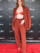 Ellie Bamber at the Screening of the “Willow” in an Open Jacket in Hollywood