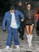 Hailey Bieber Leggy, Night Out in Aspen