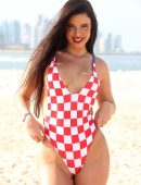 Ivana Knoll in Swimsuit at Ras Abu Aboud Beach 974 in Doha