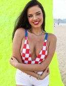Ivana Knoll in Swimsuit at Ras Abu Aboud Beach 974 in Doha