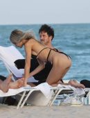 Joy Corrigan Booty in Bikini, with her Boyfriend at Miami Beach