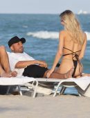 Joy Corrigan Booty in Bikini, with her Boyfriend at Miami Beach