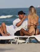 Joy Corrigan Booty in Bikini, with her Boyfriend at Miami Beach
