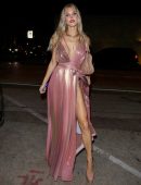 Joy Corrigan Leggy in Long Dress at Craig’s in West Hollywood