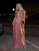 Joy Corrigan Leggy in Long Dress at Craig’s in West Hollywood