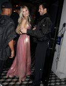 Joy Corrigan Leggy in Long Dress at Craig’s in West Hollywood