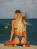 Joy Corrigan Booty in Tiny Bikini at Beach in Miami