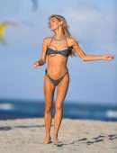 Joy Corrigan Booty in Tiny Bikini at Beach in Miami