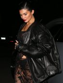 Kylie Jenner in See-Through Outfit at Yazawa Japanese BBQ in Beverly Hills