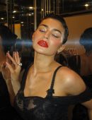 Kylie Jenner in Black See-Through Outfit