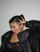 Kylie Jenner in Black See-Through Outfit
