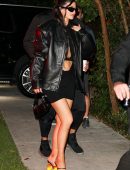 Kylie Jenner Leggy in Short Dress at Art Basel Weekend in Miami