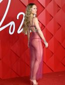 Rita Ora Booty in Red See-Through Dress at The Fashion Awards 2022 Royal Albert Hall in London