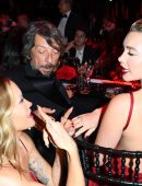Rita Ora Booty in Red See-Through Dress at The Fashion Awards 2022 Royal Albert Hall in London