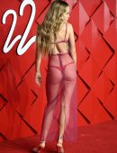 Rita Ora Booty in Red See-Through Dress at The Fashion Awards 2022 Royal Albert Hall in London
