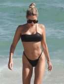 Sylvie Meis Booty in Thong Bikini at the Beach in Miami